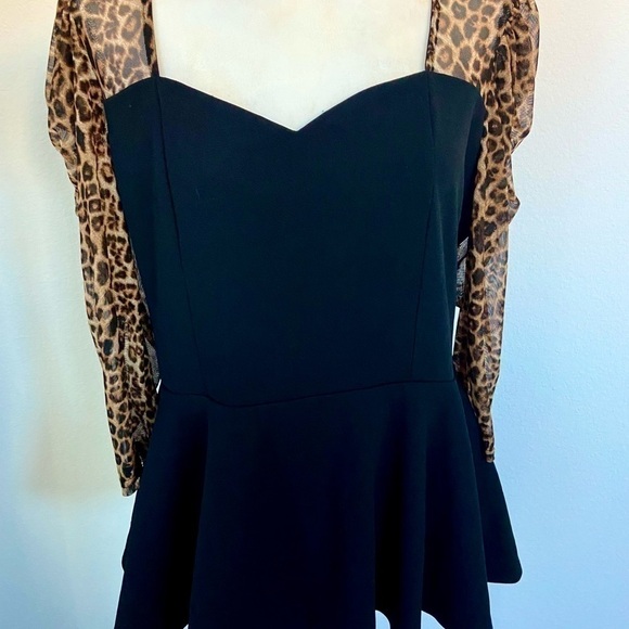 Plus Size Leopard Print 3/4 Sleeve Square Tops Size 3xl - Picture 2 of 8